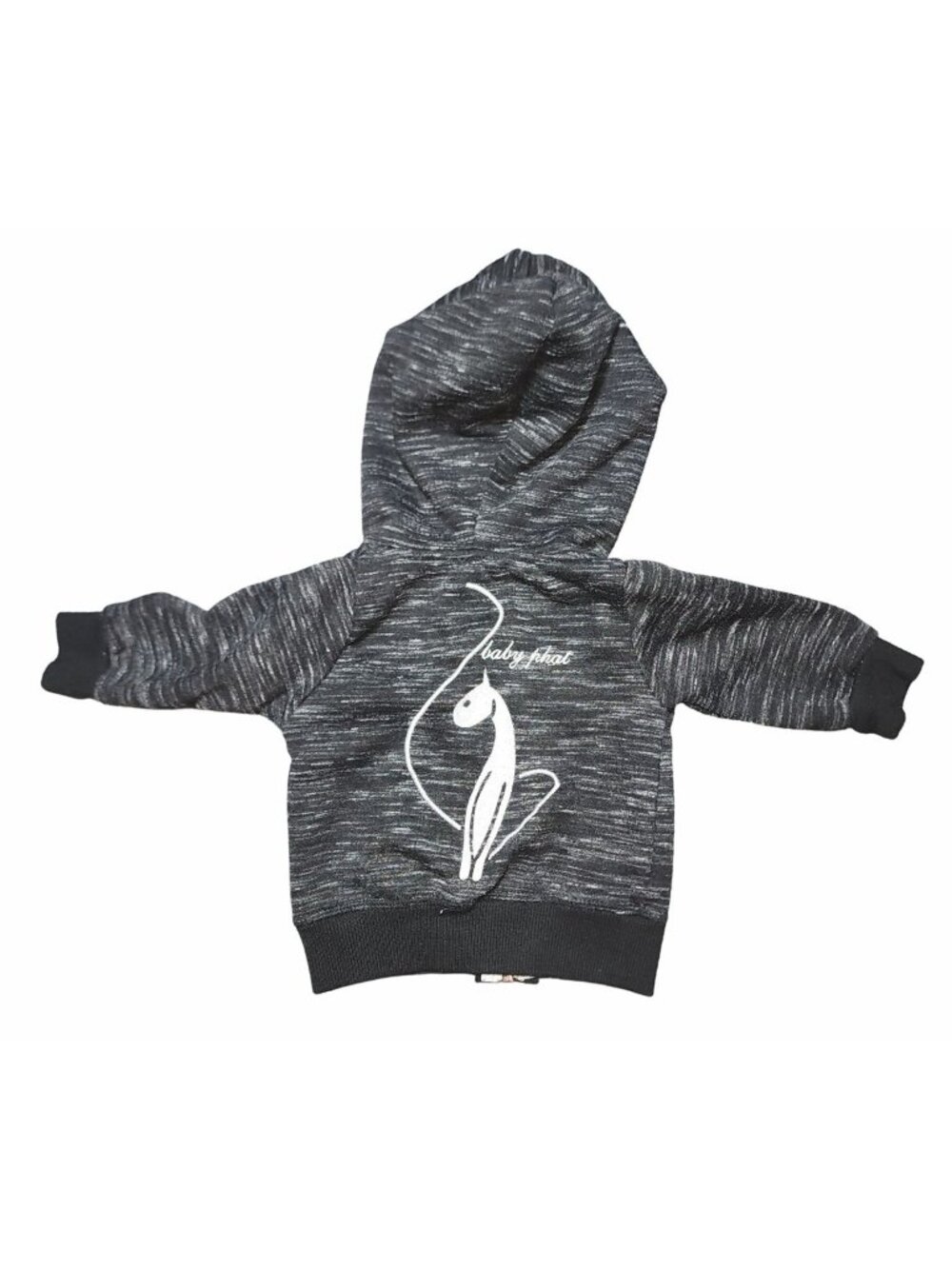Baby Girls Baby Phat Zip Up Hoodie Jacket 3-6 Months Black Grey Heathered Top